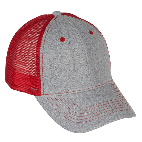 כובע מצחיה רשת כותנה אפור מוברש 6 פאנל