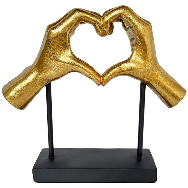 פסל אומנותי "ידי הלב" בסיס שחור - תמונה 3