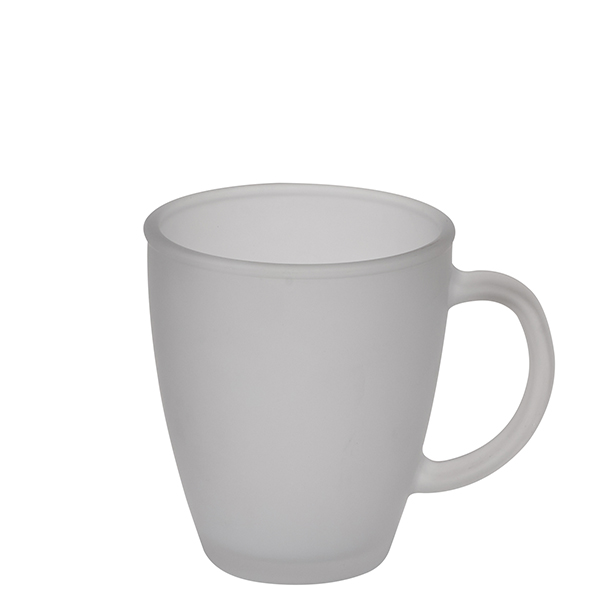 ספל זכוכית 350 מ"ל עם ידית אחיזה לשתייה חמה חלבי