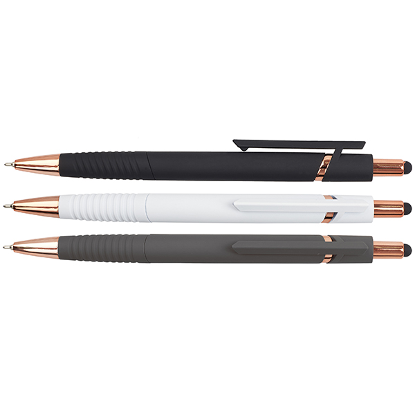 "רויאל" עט פלסטיק ראש סיכה ג'ל מקורי רפיל תוצרת שוויץ קליפ זהב עם כרית טאץ'