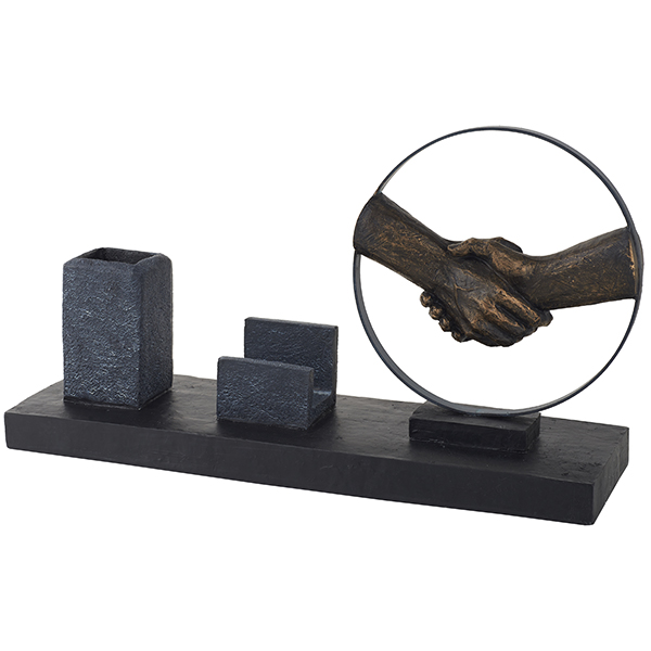 מעמד שולחני אומנותי "יד לוחצת יד" מבית פסלי היוקרה "GRACIA GALLERY" - תמונה 2