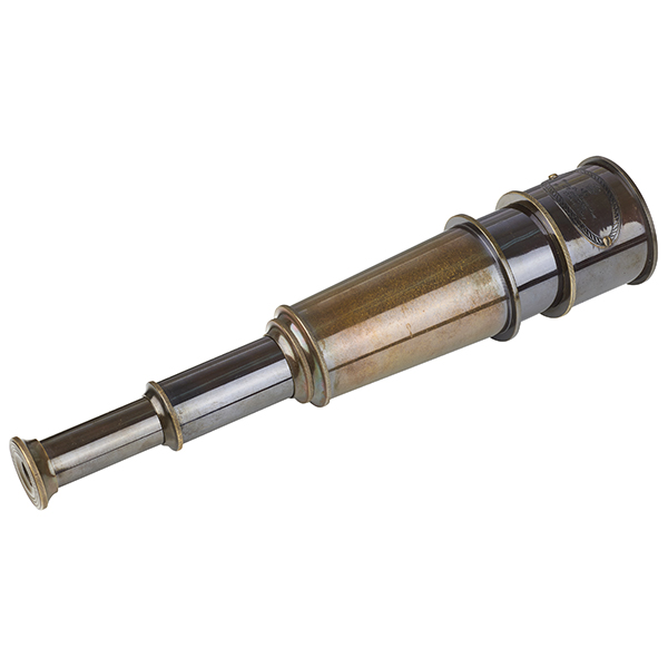 טלסקופ ימאים נחושת במארז עץ עתיק - תמונה 5