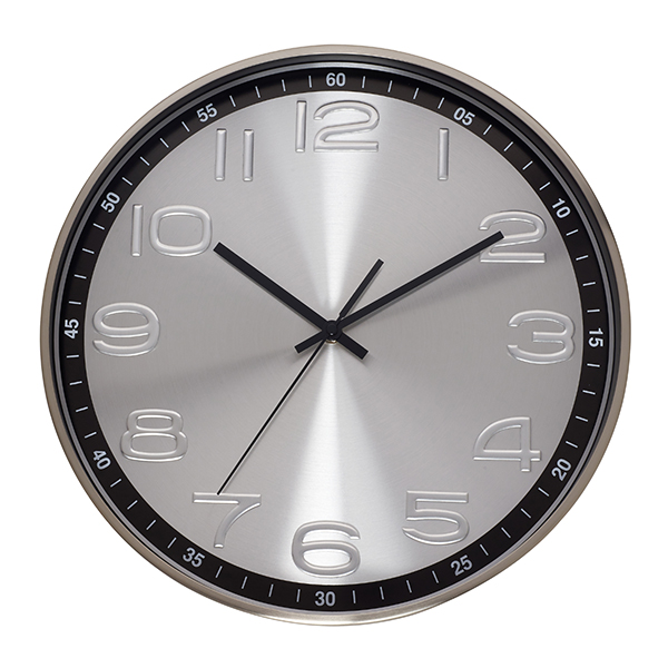 שעון קיר זכוכית מסגרת אלומיניום קוטר 36 ס"מ