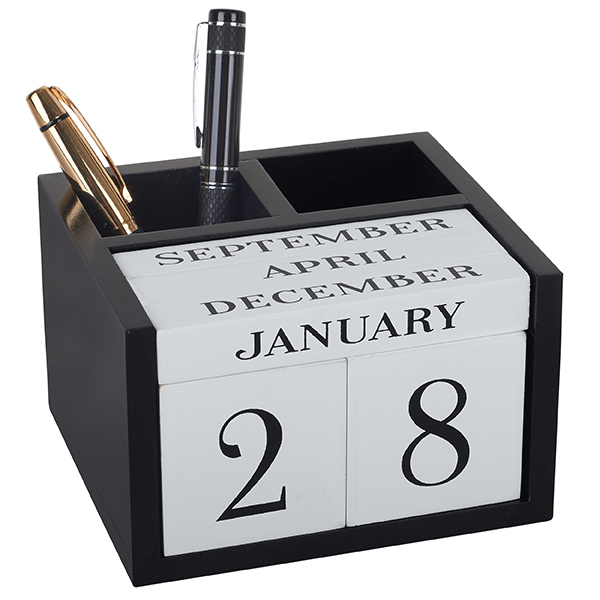 מעמד קלנדר תאריכון קוביות עם 2 כוסות לעטים - תמונה 4
