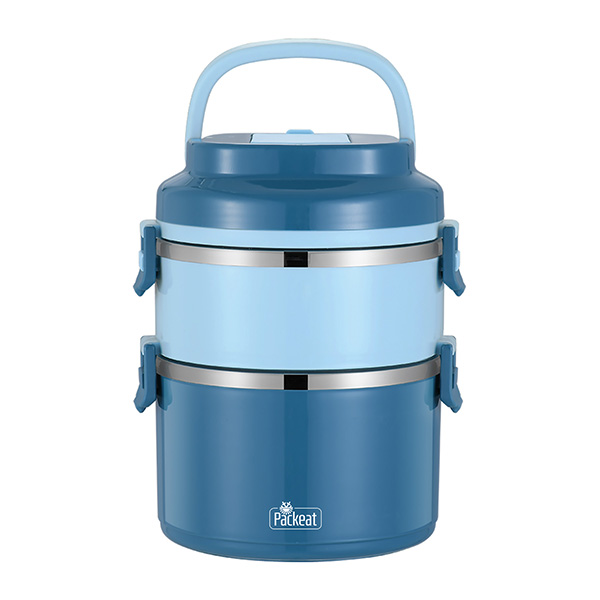 Lunch Box קופסת אוכל כפולה נירוסטה חם/קר מבית המותג Pack&eat