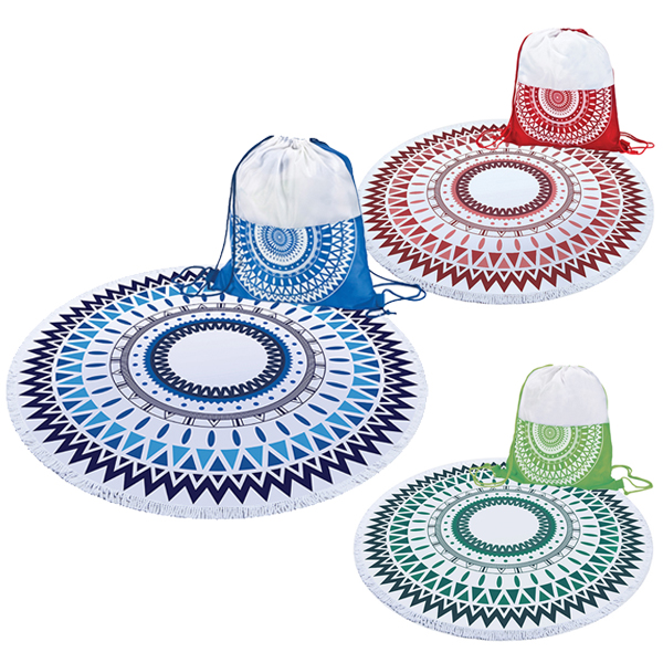 מגבת חוף דרייפיט עגולה בנרתיק הנשיאה