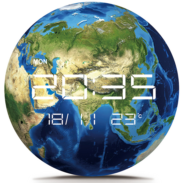 "כדור הארץ" שעון קיר | שולחן דיגיטלי