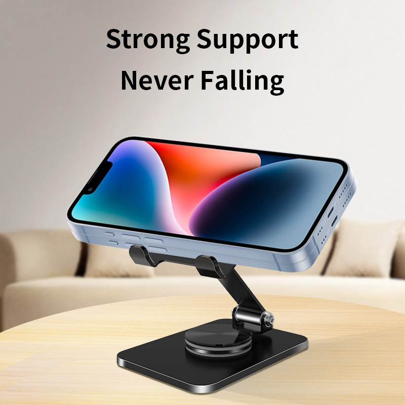 מעמד שולחני מתכתי מתכוונן עם זרוע מסתובבת 360 לטלפון נייד וטאבלט - תמונה 3