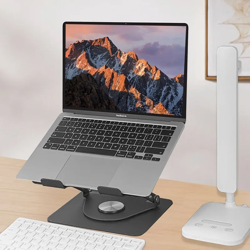 מעמד שולחני מתכתי מתכוונן עם זרוע מסתובבת 360 למחשב נייד - תמונה 3