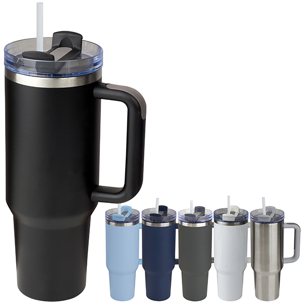 "סטן" ספל תרמי נירוסטה חם / קר 1.2 ליטר מכסה אקרילי שקוף עם קש