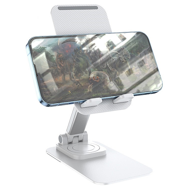 מעמד לטלפון נייד וטאבלט מתכוונן עם זרוע מסתובבת 360 משולב מתכת+ABS+סיליקון - תמונה 6