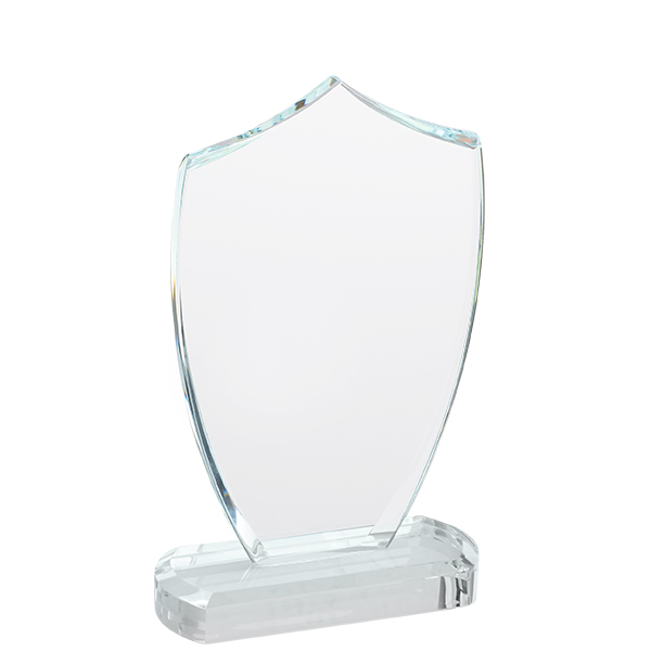 מגן הוקרה מזכוכית קריסטל בסיס מובנה מלבני