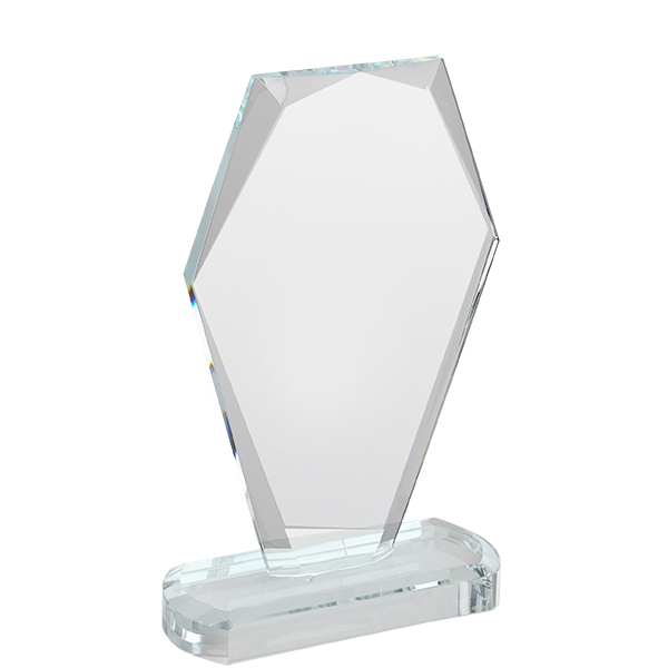 מגן הוקרה מזכוכית קריסטל בסיס מובנה מלבני