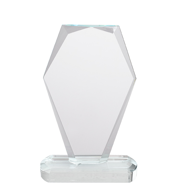 מגן הוקרה מזכוכית קריסטל בסיס מובנה מלבני - תמונה 2