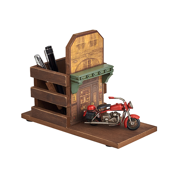 מעמד שולחני רטרו משולב עם כוס לעטים ומסגרת לתמונה - תמונה 2