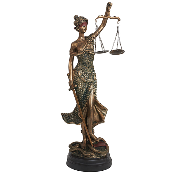 פסל אומנותי "אלת הצדק" גובה 62 ס"מ מבית פסלי היוקרה "GRACIA GALLERY"