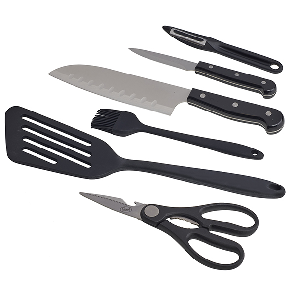 "Comida" סט 7 חלקים למטבח כולל סכין שף, סכין חיתוך, תרווד, מספריי עוף, מברשת, קולפן ולוח חיתוך - תמונה 3