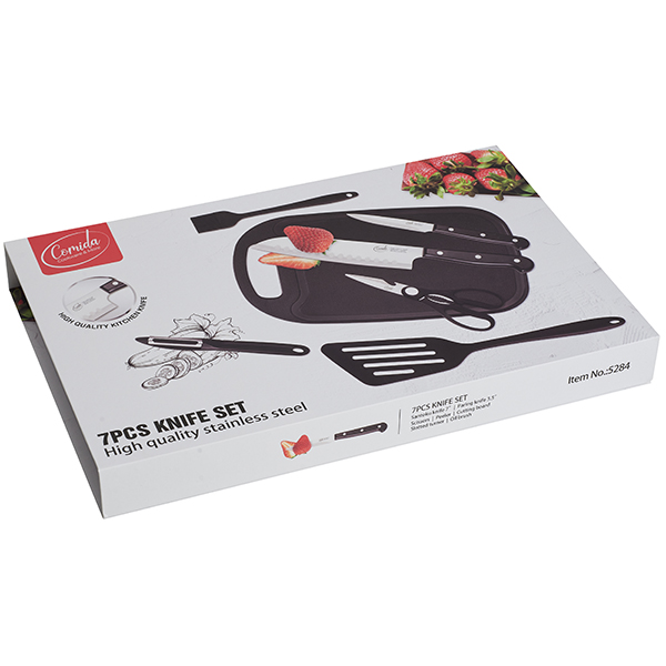 "Comida" סט 7 חלקים למטבח כולל סכין שף, סכין חיתוך, תרווד, מספריי עוף, מברשת, קולפן ולוח חיתוך - תמונה 5