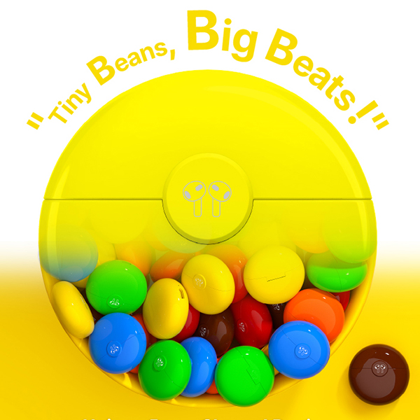 YOOKIE Rainbow Bean אוזניות איכותיות אלחוטיות Bluetooth קומפקטיות, סאונד סטריאו איכותי - תמונה 9