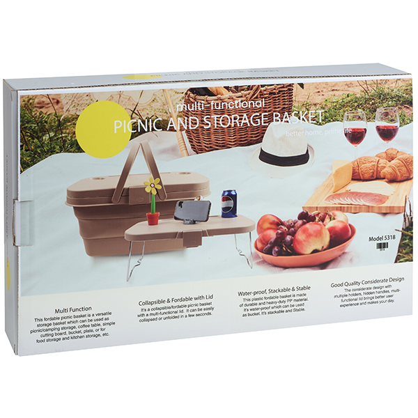 סלסלת פיקניק מתקפלת עם שולחן - תמונה 5