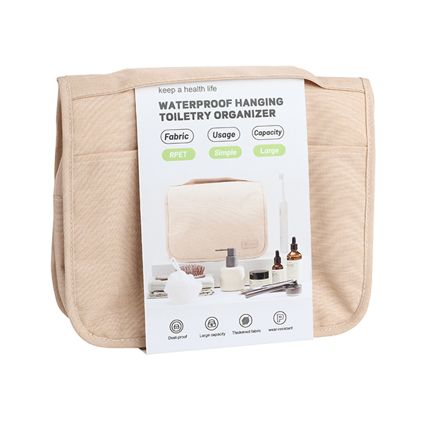 תיק כלי רחצה מתקפל עם תלייה עשוי מחומרים ממוחזרים ידידותיים לסביבה - תמונה 2