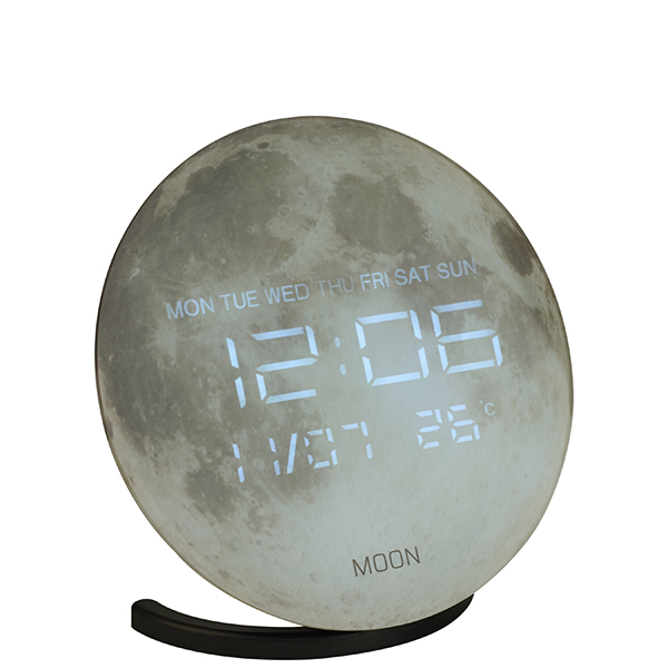"ירח" שעון דיגיטלי שולחני משולב עם רמקול Bluetooth