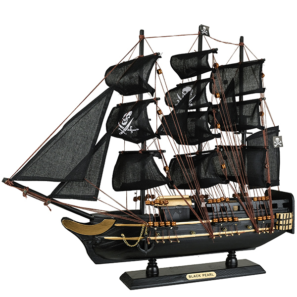 ספינת פיראטים מפרשים שחורים גובה 50 ס"מ
