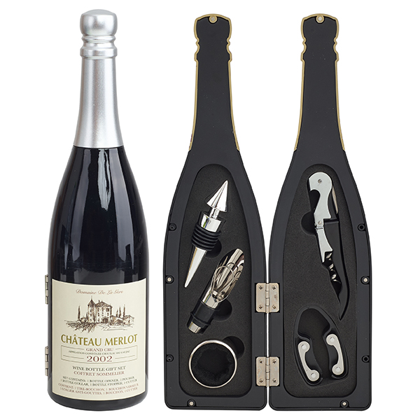 מארז אביזרים 5 חלקים ליין בקופסא מעוצבת בצורת בקבוק שמפניה