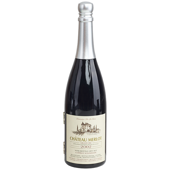 מארז אביזרים 5 חלקים ליין בקופסא מעוצבת בצורת בקבוק שמפניה - תמונה 3