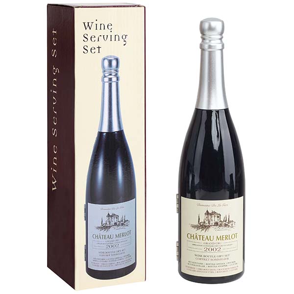 מארז אביזרים 5 חלקים ליין בקופסא מעוצבת בצורת בקבוק שמפניה - תמונה 5