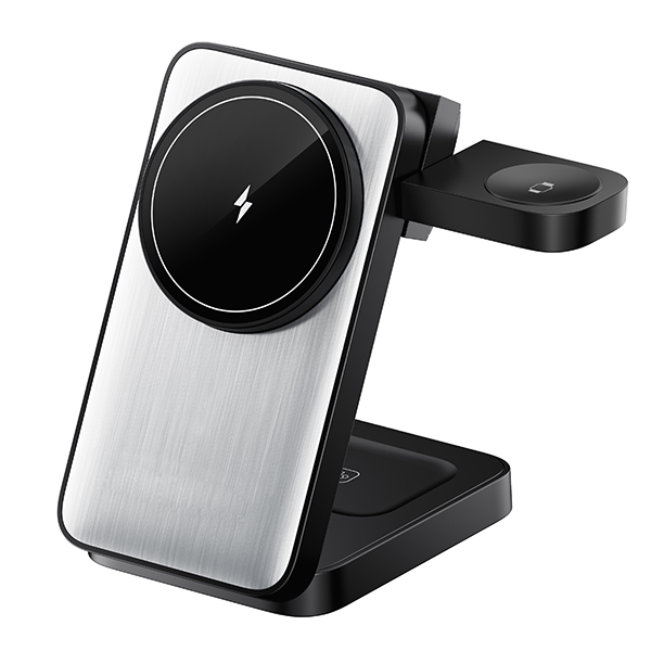 מטען אלחוטי מתקפל 15W מהיר 3 ב-1 לנייד + שעון חכם + אוזניות - תמונה 3