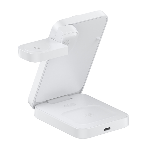 מטען אלחוטי מתקפל 15W מהיר 3 ב-1 לנייד + שעון חכם + אוזניות - תמונה 8