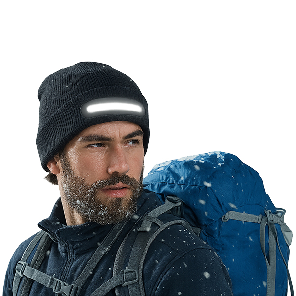 כובע צמר איכותי עם פס תאורת LED מובנה בעוצמה של 3W COB - תמונה 4
