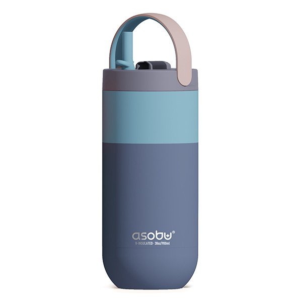 ORBIT בקבוק/ספל תרמי נירוסטה חם/קר 900 מ"ל עם קש סיליקון מבית ASOBU - תמונה 4