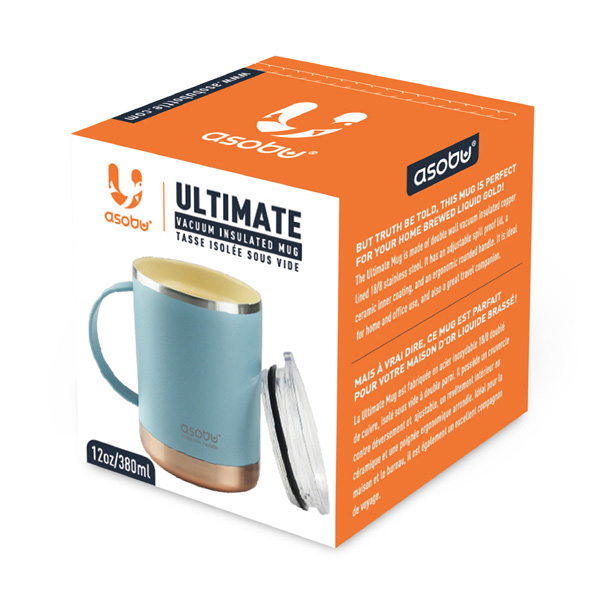 Ultimate ספל תרמי נירוסטה ציפוי קרמי פנימי PURAMIC מכסה טריטן 360 מ"ל מבית ASOBU - תמונה 7