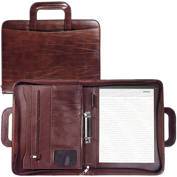 מכתבית כריכת עור A4 עם ידיות נשלפות