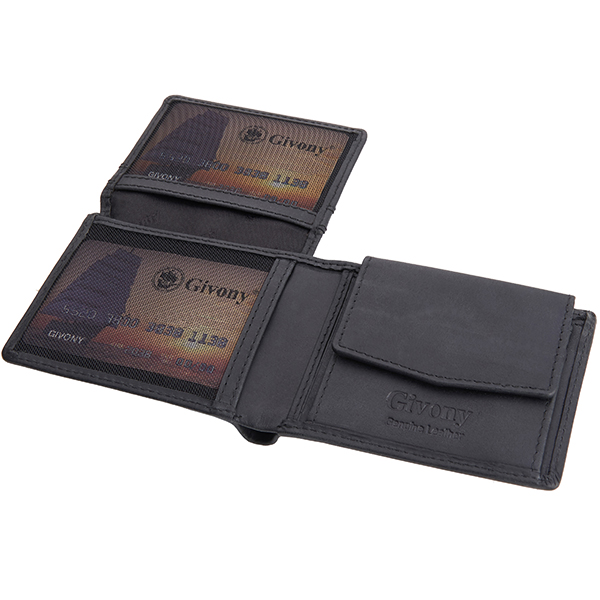 ארנק עור לגבר | תא למטבעות ו-2 תאים לכרטיסים מבית המותג גבעוני