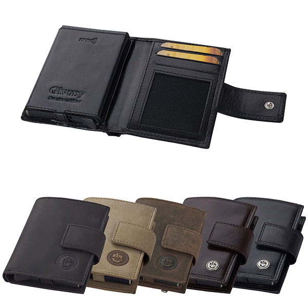 ארנק בטיחות RFID + NFC מעור שולף כרטיסי אשראי ותא לשטרות מבית המותג גבעוני