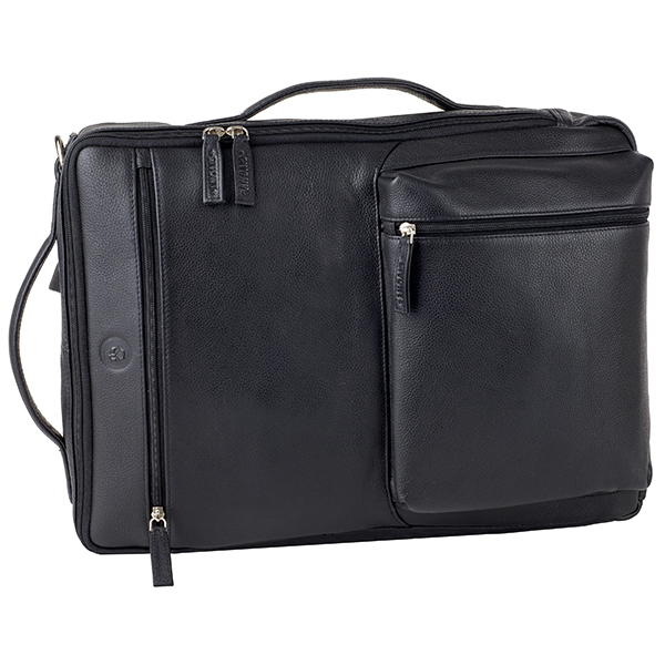 תיק גב וצד (שניים באחד) עור איכותי למחשב נייד עד 17.3 אינץ' עם רצועת טרולי מבית המותג גבעוני - תמונה 2