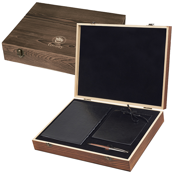 ערכת מתנה מהודרת הכוללת מחברת, בלוק ועט X-PEN במארז עץ מבית המותג גבעוני - תמונה 2