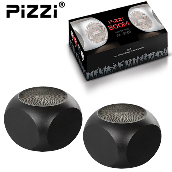 "פיצי בום" PiZZi Boom זוג רמקולים Bluetooth עוצמתי 2x5W במיוחד בצבע שחור