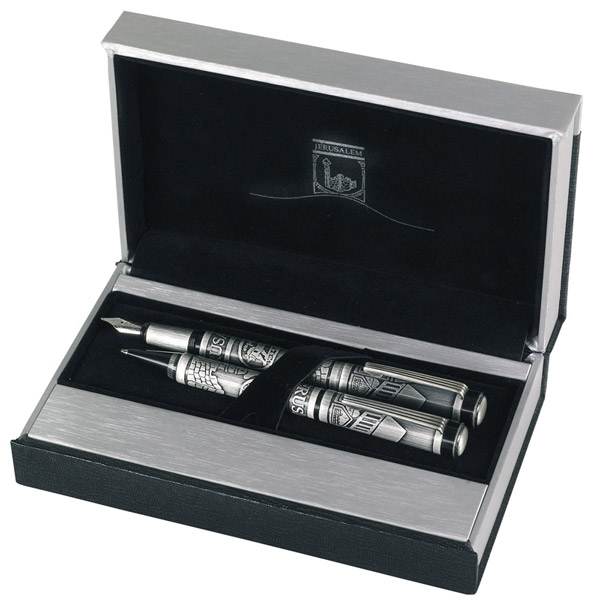 סט עטי  תבליט "ירושלים"  יוקרתי בגימור פיוטר מסדרת יודאיקה