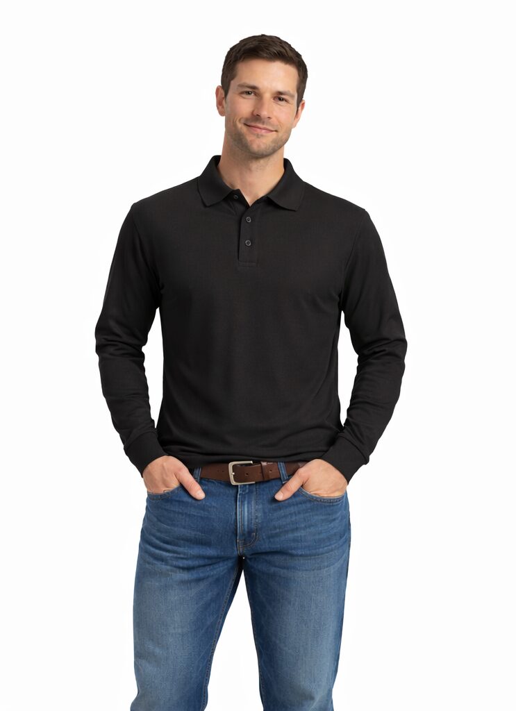 פולו כותנה לייקרה איכותית ארוך