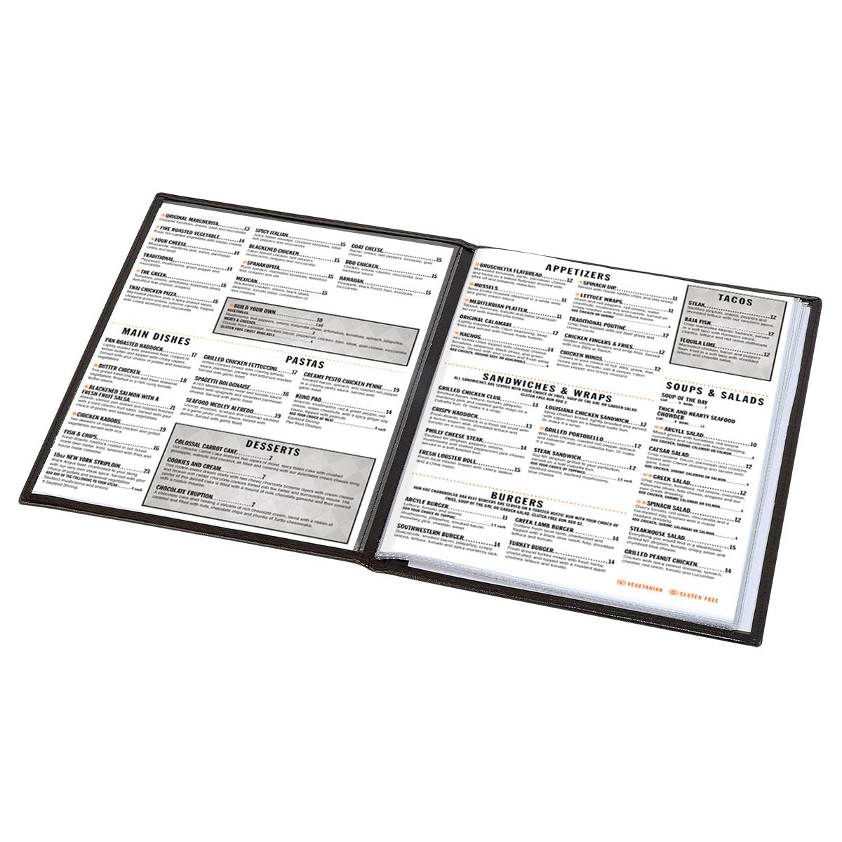 אוגדן A4 כריכה דמוי עור 6 כיסים