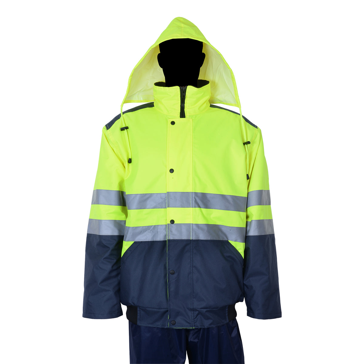 מעיל מרופד עם פסים מחזירי אור