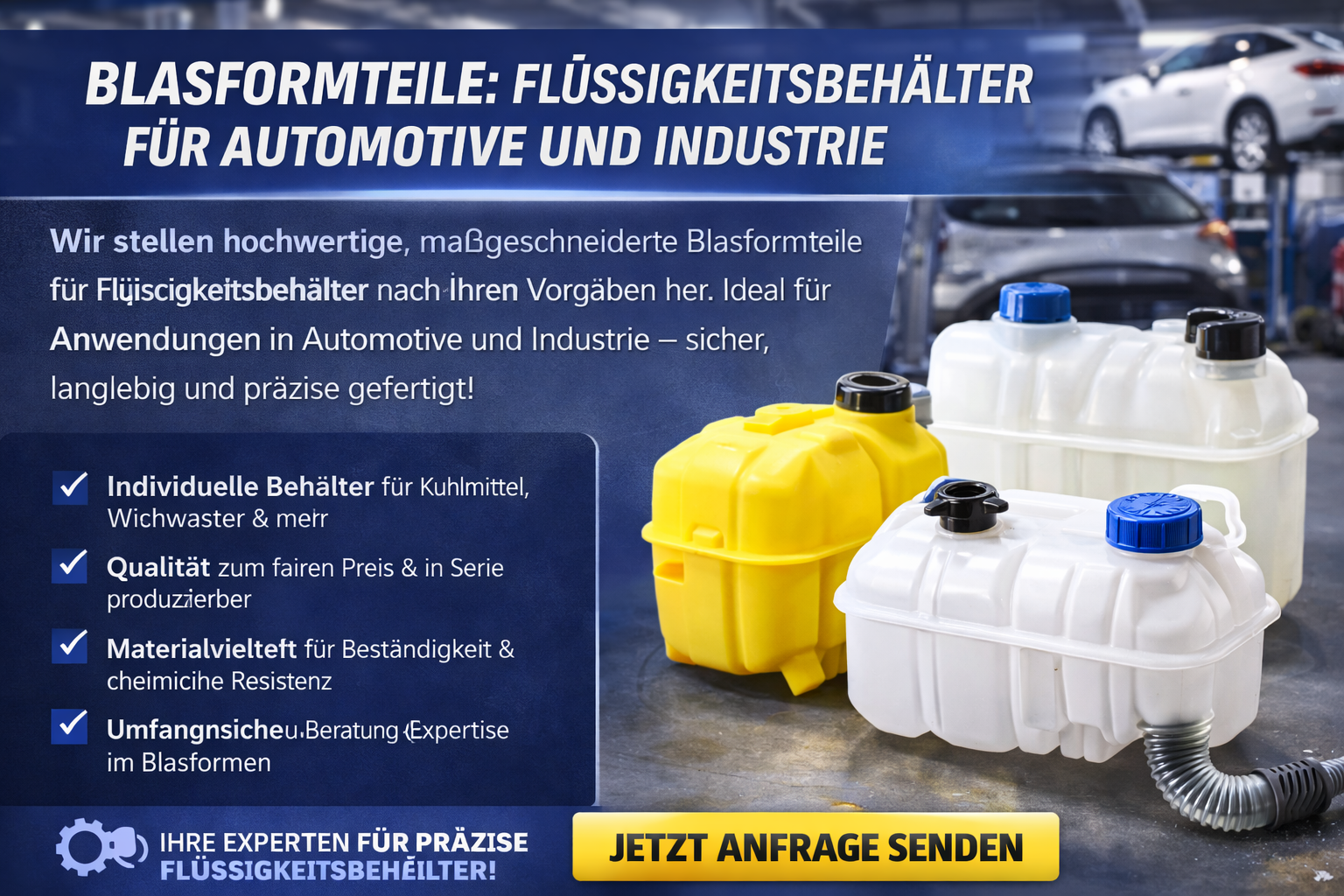 Blow-Molded Parts for Liquid Containers – Customized Solutions for Automotive