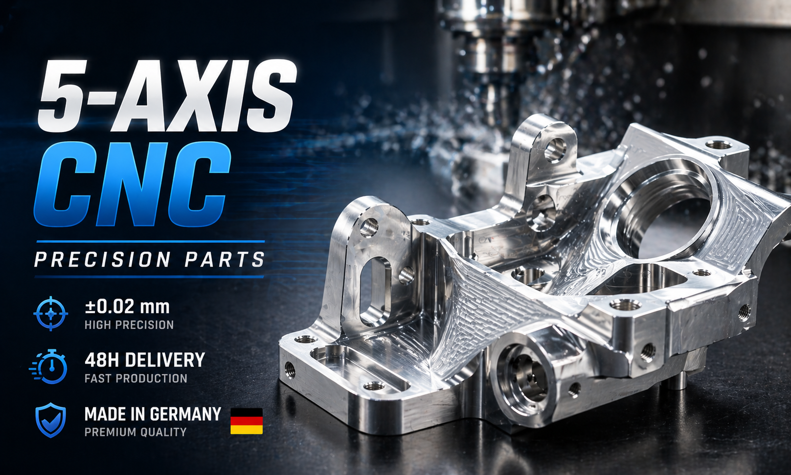 Precision 5-Axis CNC Parts from Germany | All Materials | Production within 48h.