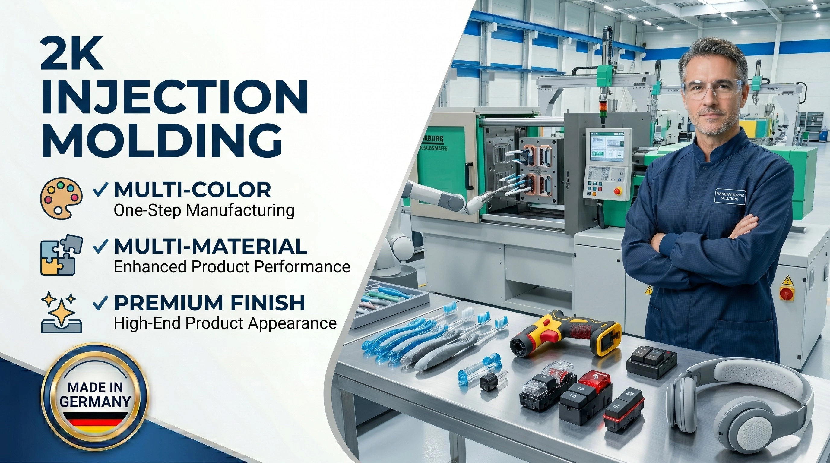 2K Injection Molding for Multi-Material Plastic Components