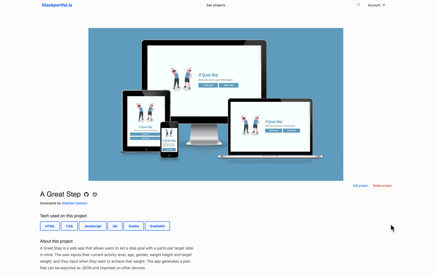 [A Great Step project on Stackportfolio]
