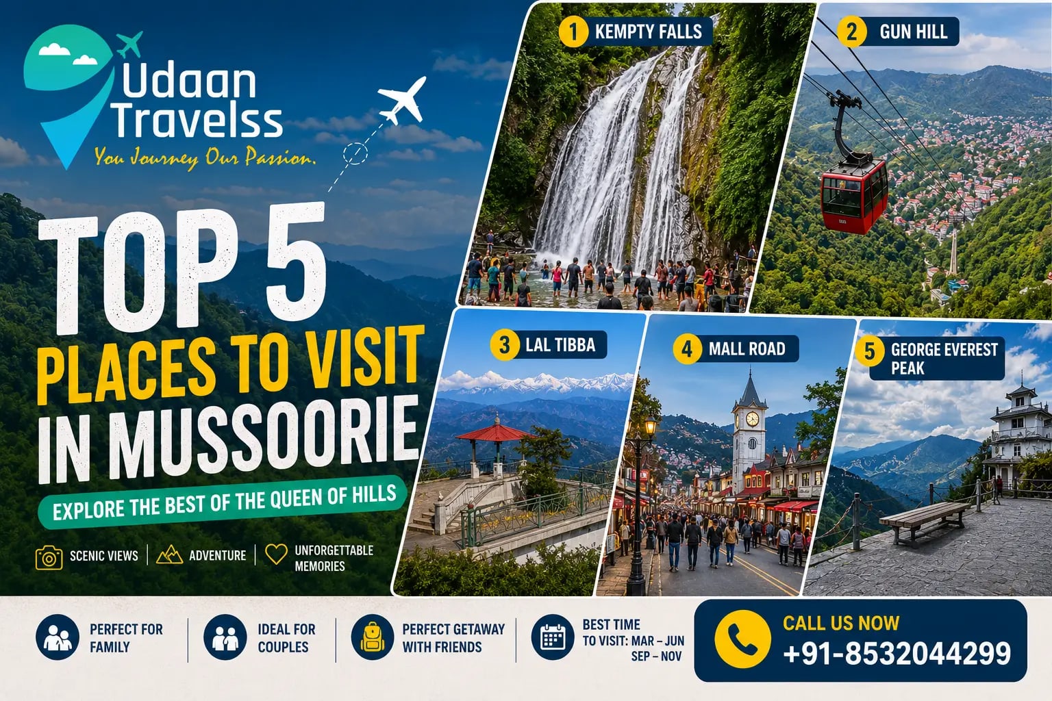Top 5 Places to Visit in Mussoorie – A Complete Travel Guide